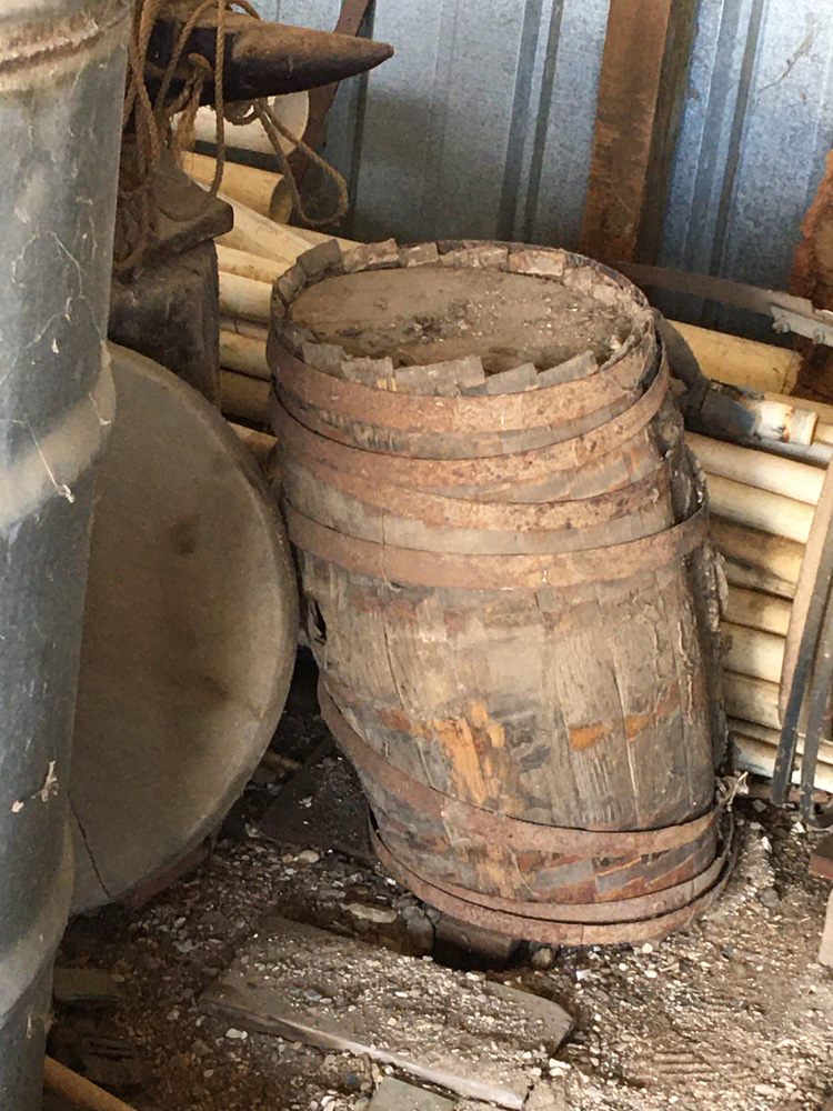 Barrels used on Gerd Klintworth Ranch Wine History Project of San