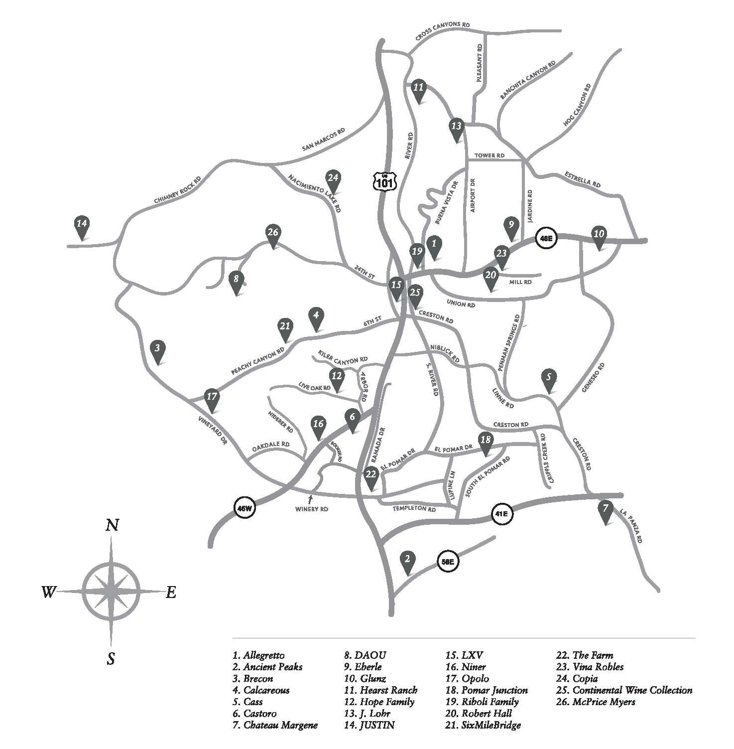 Paso Robles Wineries Map | Wine History Project of San Luis Obispo County